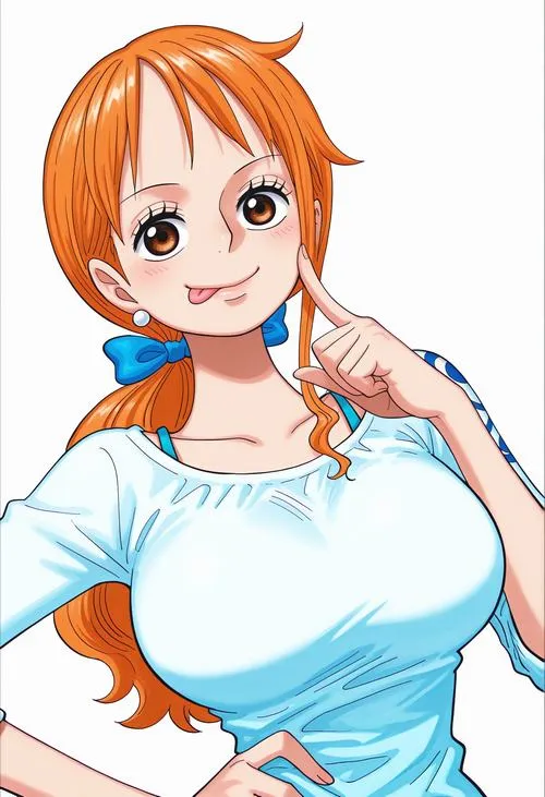 Ảnh Nami quan sát dòng hải lưu, nền nước xoáy nhẹ, cảm giác chuẩn bị cho chặng khó