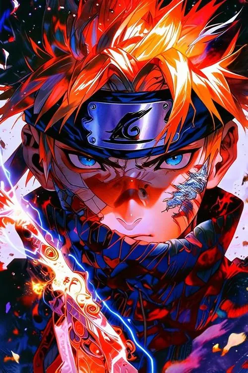 Ảnh ngầu gương mặt đối xứng đỏ xanh, hiệu ứng nứt vỡ, biểu cảm căng như sắp bùng nổ.