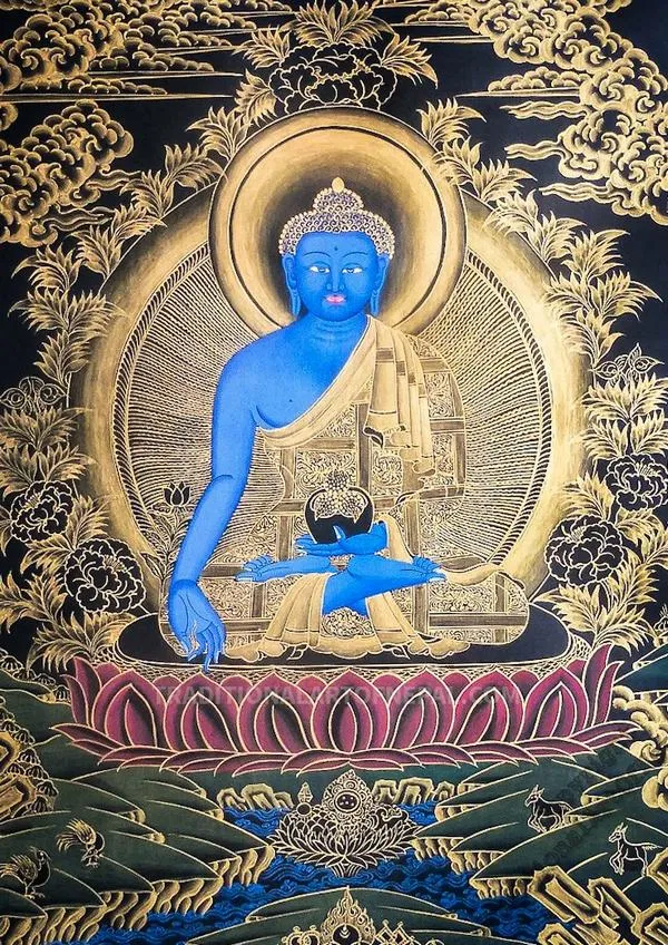 Hình nền Phật Dược Sư khiến màn hình bỗng dịu lại, ai nhìn cũng thấy lòng nhẹ