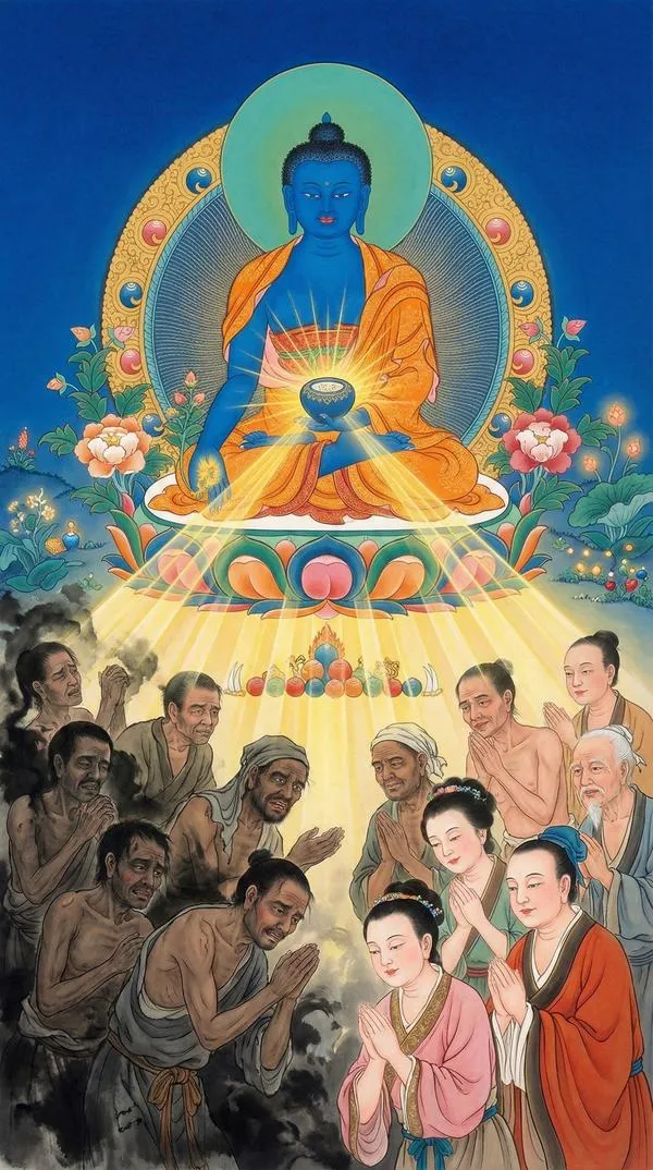 Chọn hình nền Phật Dược Sư sao cho không rối icon mà vẫn giữ được khí chất trang nghiêm