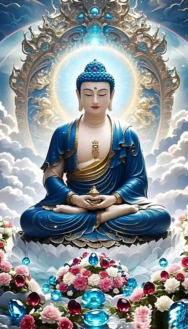 Bố trí mandala viền sau hào quang viên mãn để tăng hộ trì