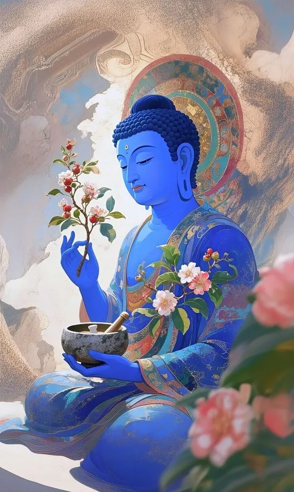 Sắp pháp khí cùng ánh sáng lưu ly tạo cảm giác an định