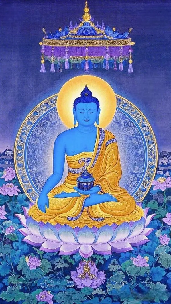 Một kiểu hình nền Phật Dược Sư vừa trang nghiêm vừa gần gũi, đặt lên là khác hẳn