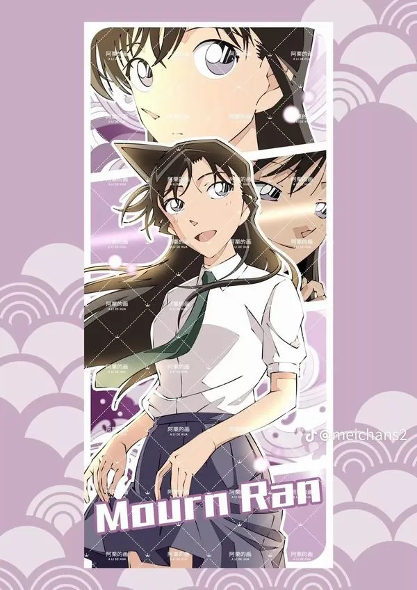 Hình Ran Mori kiểu ảnh bìa pastel, nhiều góc cận mặt, tóc mái chóp nhọn, hợp sưu tầm bộ hình