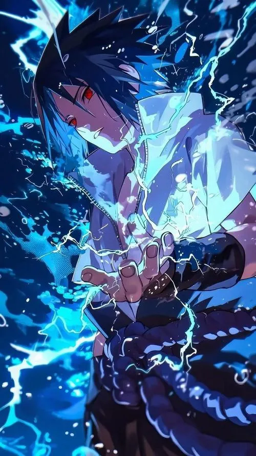 Hình anime cận mặt chiến binh trong băng xanh, ánh mắt sắc và lạnh, hiệu ứng vỡ tinh thể.