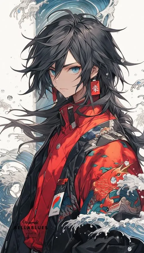 Tấm hình chân dung tông đỏ, nét mặt điềm tĩnh, áo choàng nổi chi tiết, nền xám tạo tương phản