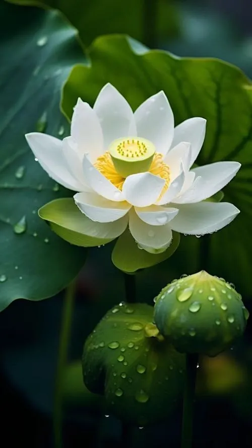 Nền xanh lá tạo độ tương phản dịu cho hoa nổi bật