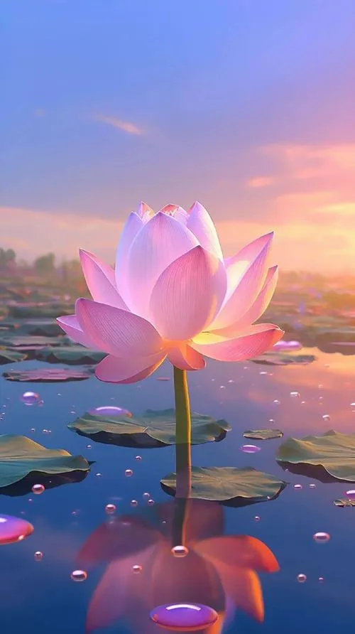 Bông sen có lớp cánh trong trắng ngà dưới mờ sương