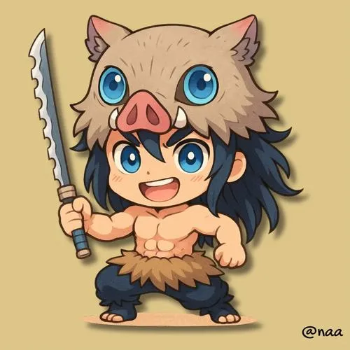 Bộ 37 Ảnh Inosuke Chibi vừa ngầu vừa dễ thương hợp làm hình nền lẫn avatar