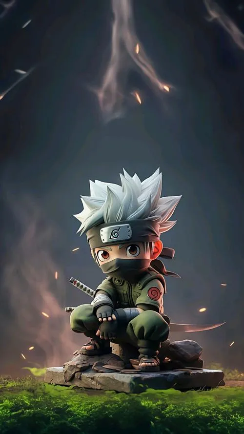 Avatar thầy Kakashi đen trắng cận mặt, ánh nhìn nghiêm, chất lạnh và sắc nét