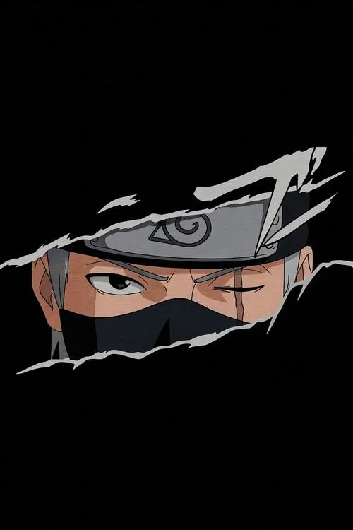 Ảnh fanart Kakashi Hatake ra dấu im lặng, băng trán lệch, không khí căng và bí ẩn