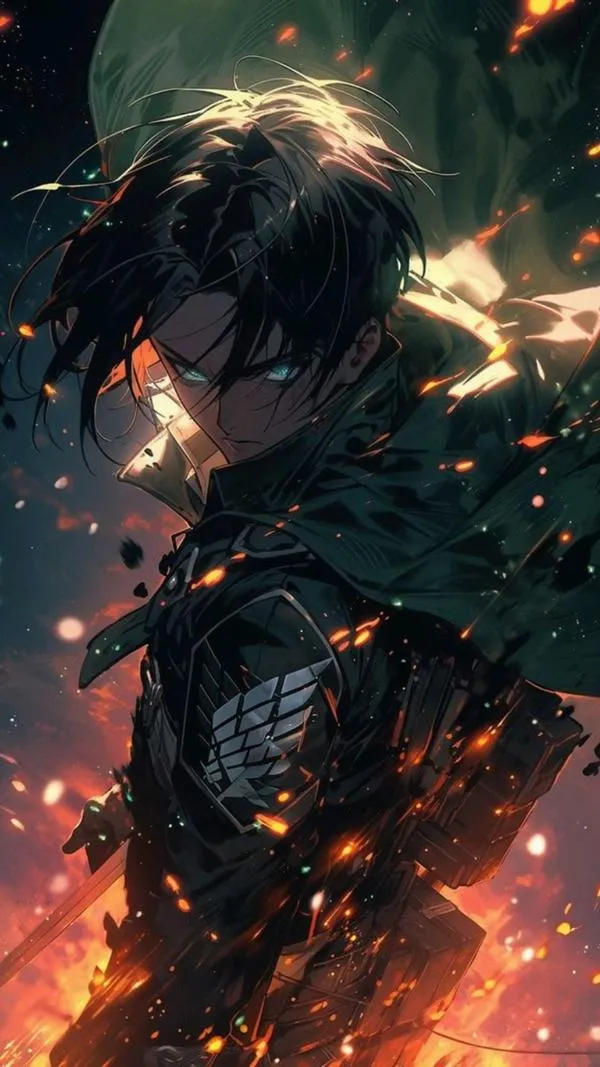 95 Ảnh Hình Nền Levi Ackerman ngầu với áo choàng kiếm ngược và quân phục Đại Úy