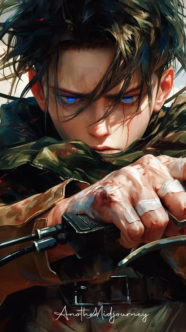 Hình nền Đại úy Levi lau song kiếm, cơ cấu thay lưỡi lộ chi tiết, đúng vibe tỉ mỉ và tiêu chuẩn cao