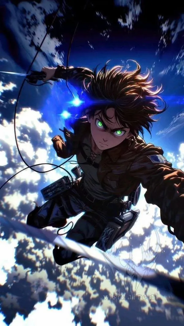 Ảnh đẹp Levi Ackerman cận cảnh cán kiếm đầy vết xước, bao đựng lấp ló, nhìn rất thật và lì