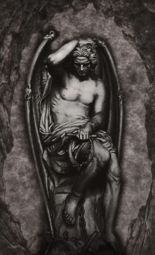 Chuộc tội hiện hình trong ánh sáng rạn nứt trên ngực Lucifer