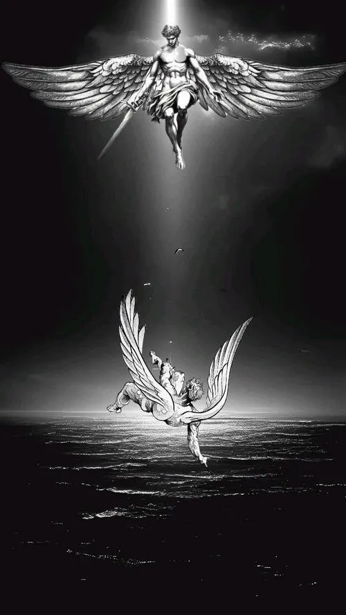 Ảnh Lucifer thiên thần sa ngã, hào quang tắt nhưng thần thái vẫn rực lên