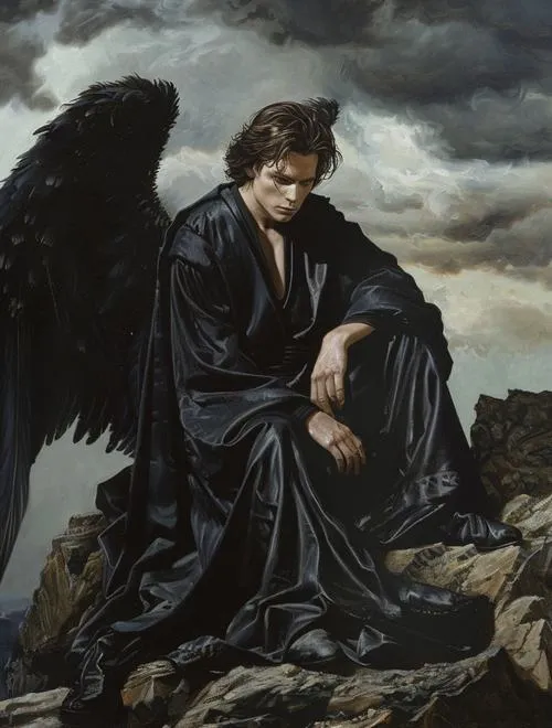 William Blake khắc thiên thần phản bội giữa ánh sáng đối chọi bóng tối