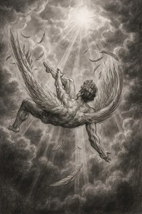 Địa ngục mở ra khi Lucifer chạm đất trong ánh lửa đỏ thẫm