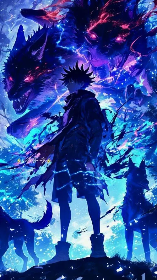 Ảnh fanart Megumi nhìn thẳng ống kính nét khắc khổ rõ ràng nhưng vẫn rất bình tĩnh