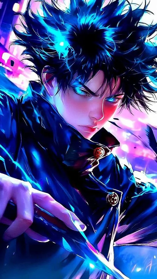 Hình nền điện thoại Megumi tay kết ấn bóng tối cuộn nhẹ phía sau nhìn lạnh mà cuốn