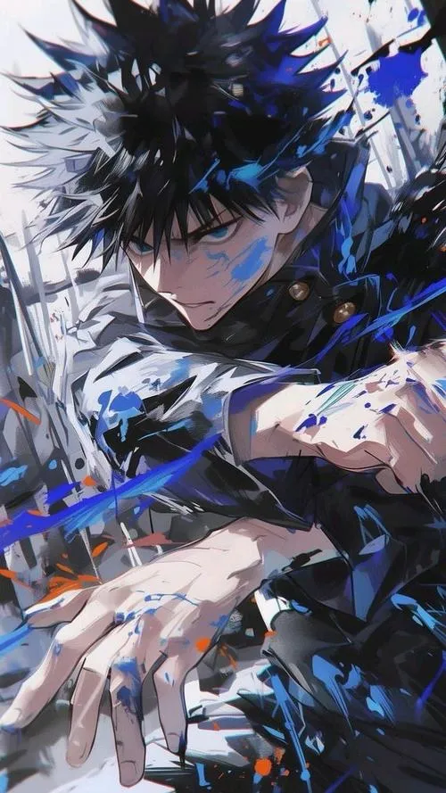 Ảnh nền anime Megumi kết ấn triệu hồi thức thần nền tối tương phản đẹp mà trầm