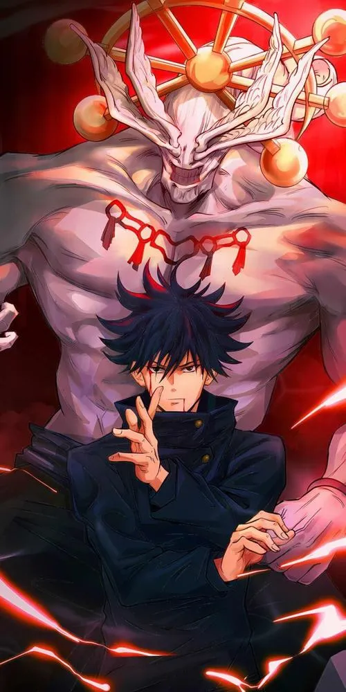 Hình nền anime Megumi gọi Ngọc Khuyển tư thế chắc gọn nền tối làm nhân vật nổi bật