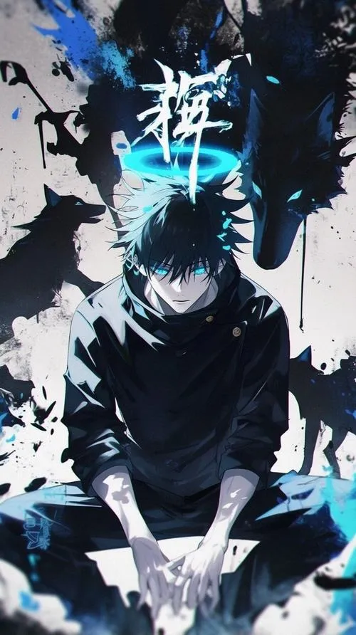 Ảnh fanart Megumi đứng lặng giữa bóng tối cảm giác căng thẳng đúng vibe chú thuật