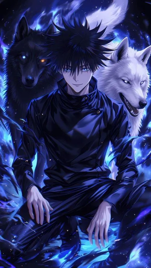 Hình nền điện thoại Megumi đứng giữa bóng loang cảm giác im lặng nhưng áp lực rõ rệt