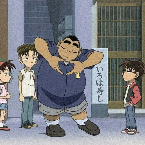 Hình meme đội Thám tử nhí đứng phô bụng, vô tri mà đúng khiến bạn bè cạn lời.