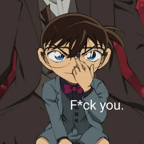 Ảnh troll Kudo Shinichi ngồi trong bóng tối, lời thoại ngắn gọn cà khịa phản diện.