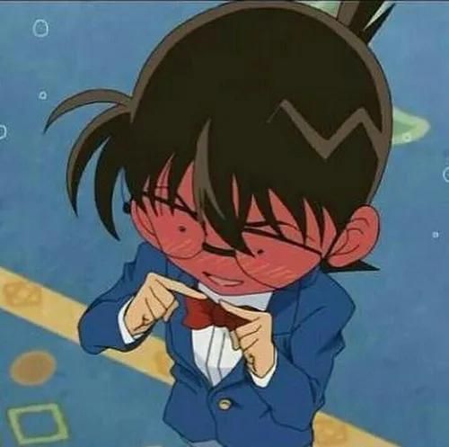 Hình chế meme vui Conan Edogawa ngại đỏ rần mặt, cú twist lật mặt làm tim đập.