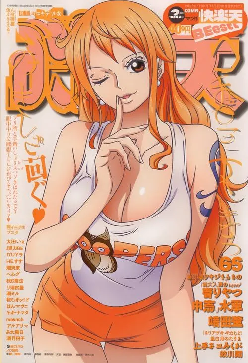 Hình nền Nami kiểu tạp chí, áo ba lỗ ôm dáng, tóc cam rực, hợp ảnh đẹp để lưu máy