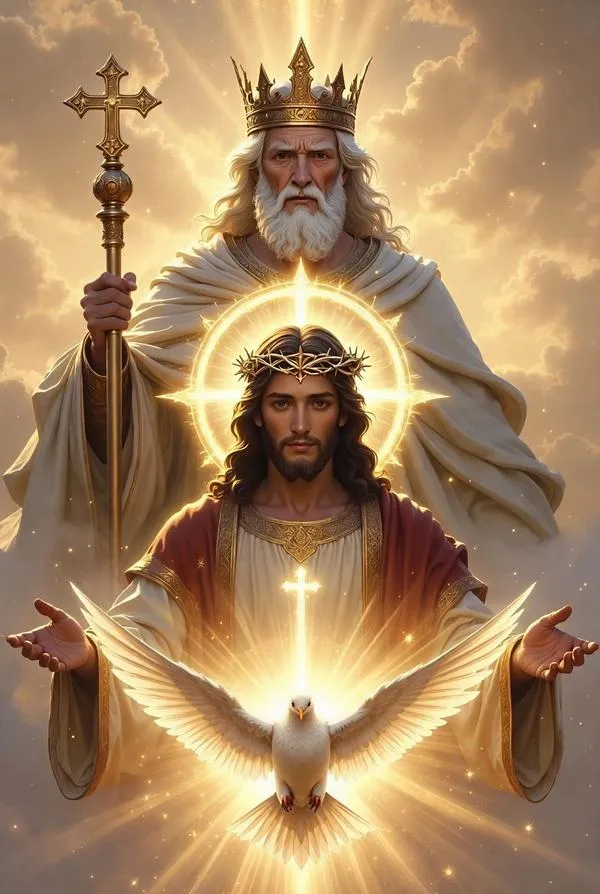 Tia sáng rọi qua thánh giá trong bố cục: tối giản