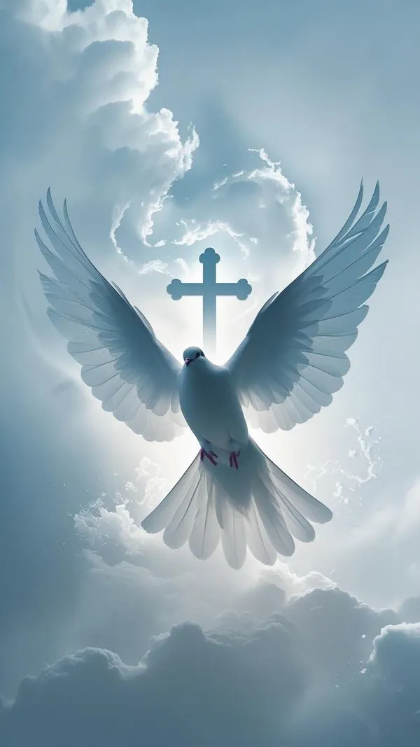 Nền máy tính công giáo có chuỗi Mân Côi dẫn nhịp kinh nhẹ nhàng