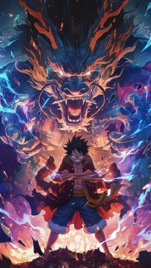 Ảnh nền One Piece nhắc Haki bá vương, vệt áp lực lan ra, tương phản mạnh, rất đã mắt.