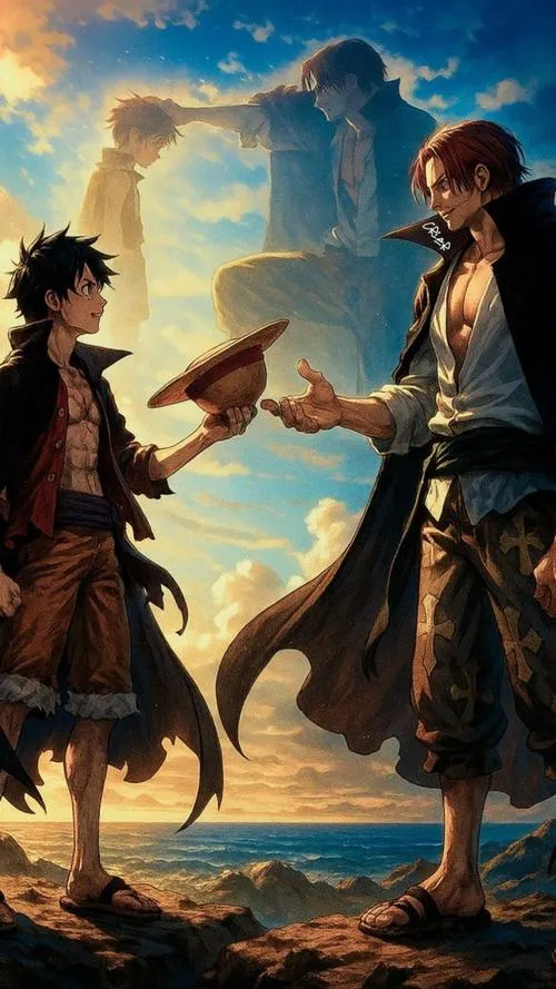 Ảnh anime One Piece gợi Toei Animation, màu rực, viền sáng rõ, xem là nhận ra ngay.