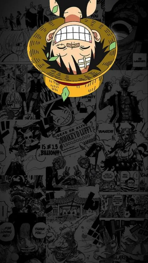 Avatar One Piece phong cách tối giản, chỉ biểu tượng mũ rơm và nền trơn, sạch mắt.