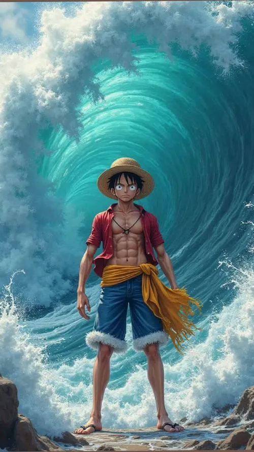Ảnh nền One Piece tông màu trầm, cảm giác lặng, hợp ngày muốn bình tâm.