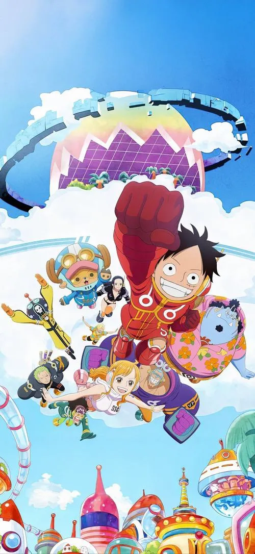 Ảnh bìa One Piece ám chỉ Thế kỷ Trống, ký tự cổ bí ẩn, cảm giác nặng chiều sâu.