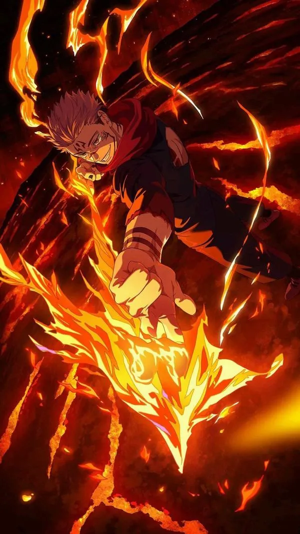 Hình Sukuna Ryomen phong cách đối lập sáng tối, nhấn vằn xăm và cơ bắp sắc nét