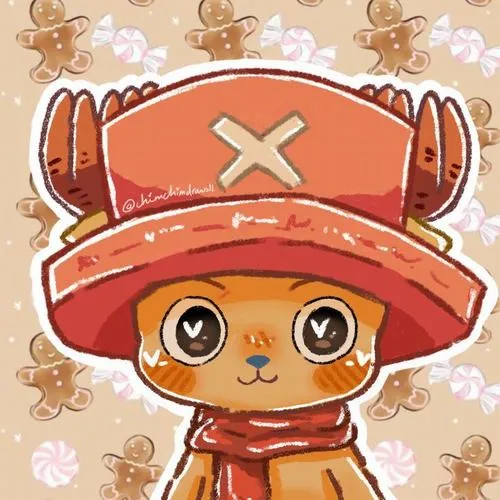 Hình Chopper chibi cận mặt siêu đáng yêu, mắt long lanh, hợp làm avatar nhỏ vẫn rõ