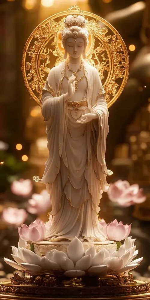 Ảnh Phật 3 chiều thể hiện tĩnh lặng qua khối hình và ánh sáng