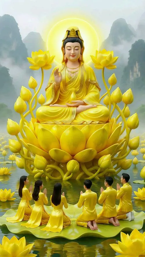 Hình ảnh Phật Quan Thế Âm 3D mang thần thái hiền hòa