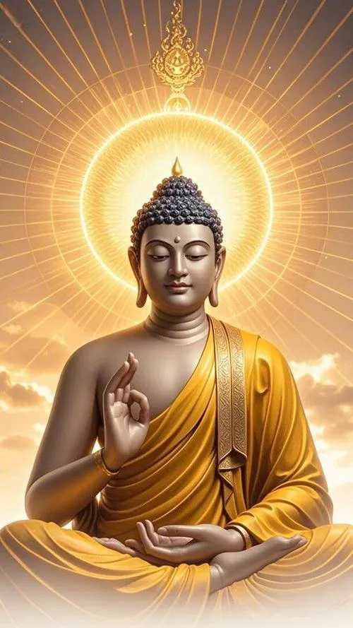 Hình Phật A Di Đà 3D lan tỏa ánh sáng từ bi