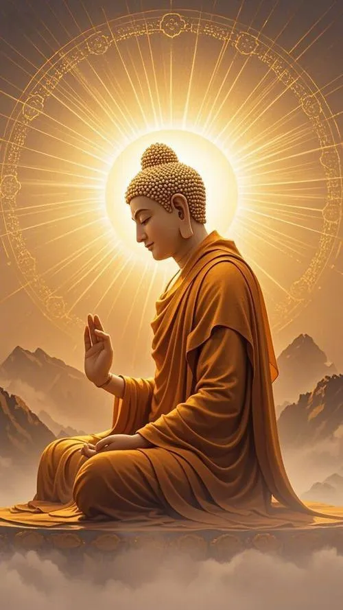 Ánh hào quang thuộc hiệu ứng làm nổi bật tượng Phật 3D