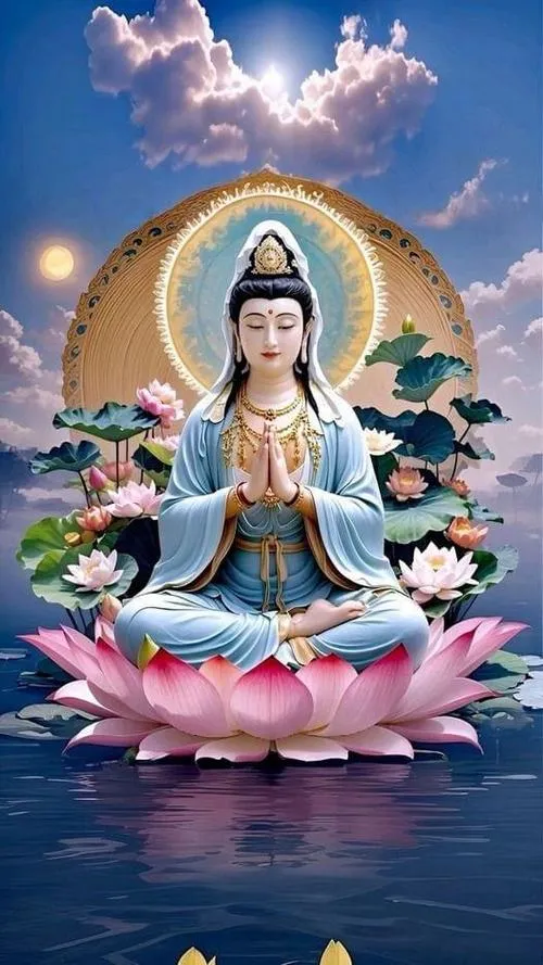 Tượng Phật đá kết hợp đổ bóng tạo thần thái hiền hòa 3D