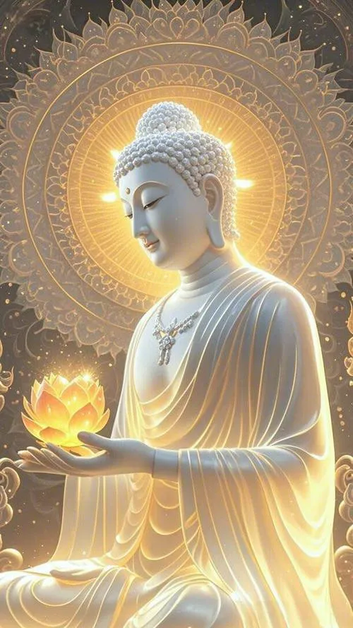 Phật Thích Ca Mâu Ni 3D tỏa thần thái giác ngộ trong không gian tâm linh