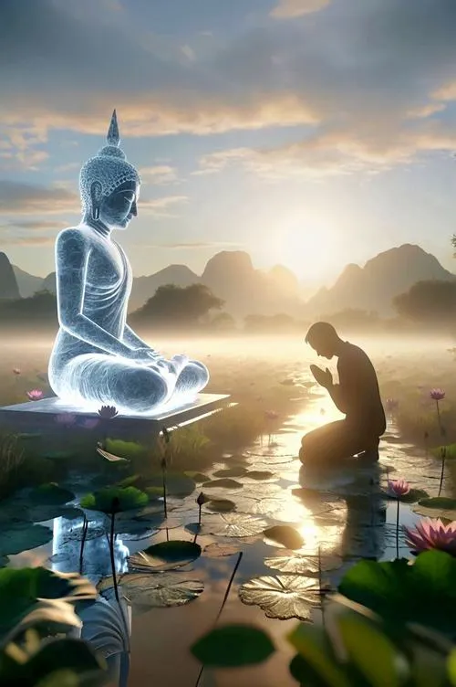 Ảnh Phật A Di Đà vì sao nhìn một lần mà lòng tự nhiên dịu lại