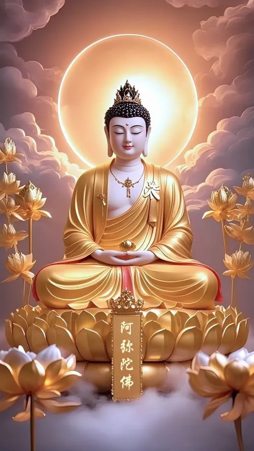 Một ảnh Phật thiền giữa phòng thiền mờ sương nhẹ