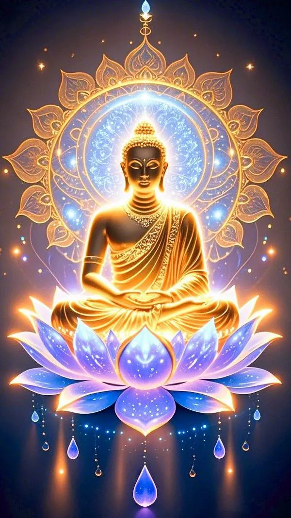 Hình nền máy tính với tranh Phật tối giản